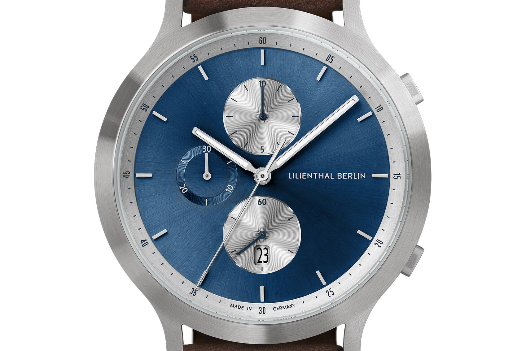 Lilienthal Berlin Duality Silver Blue - Leder Dunkelbraun