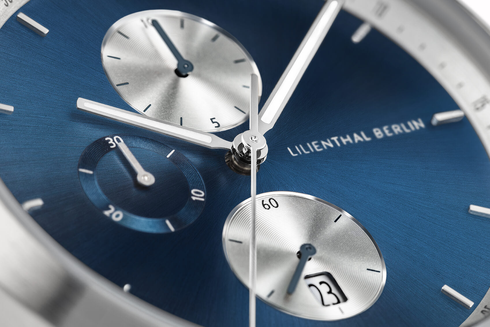 Lilienthal Berlin Duality Silver Blue - Leder Dunkelbraun