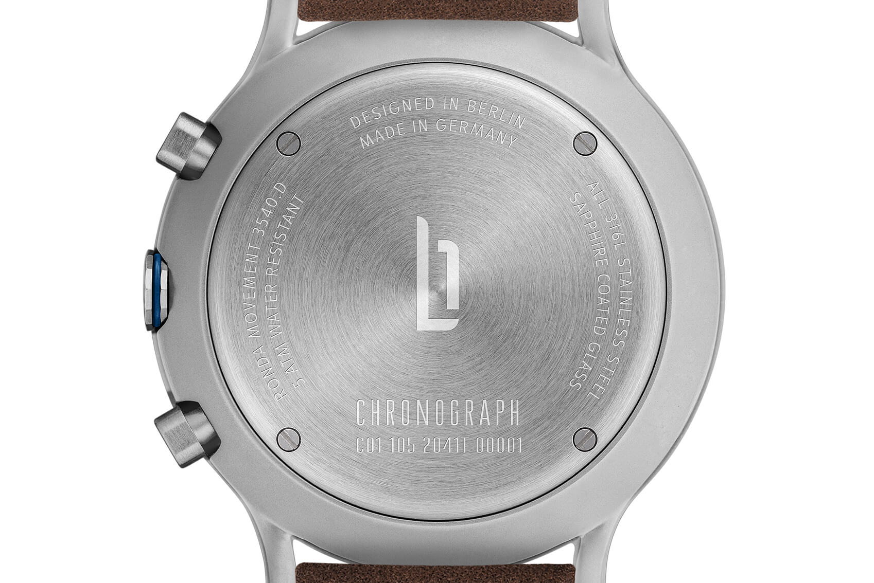Lilienthal Berlin Duality Silver Blue - Leder Dunkelbraun