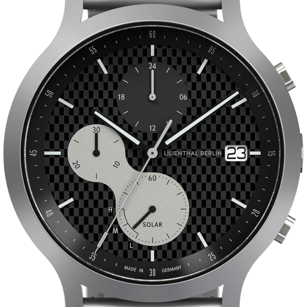 Lilienthal Berlin Chronograph Limited Edition Solar III Steel Silber