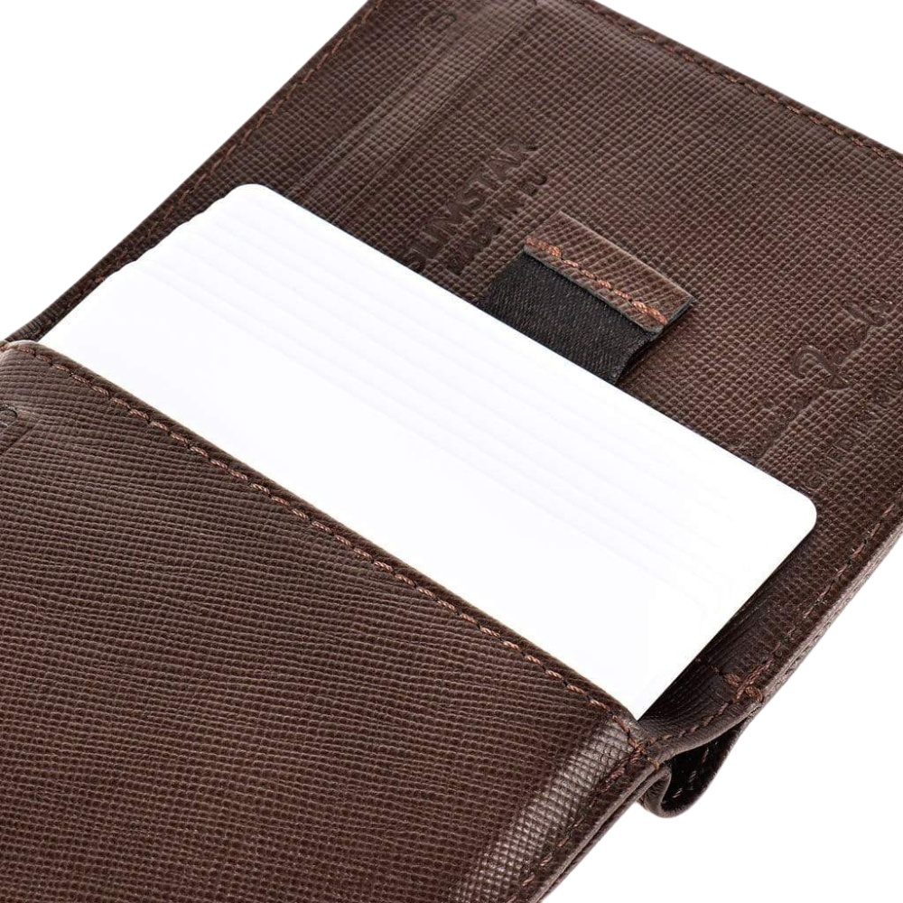 Slimstar Pocket AirTag Edition Saffiano Braun