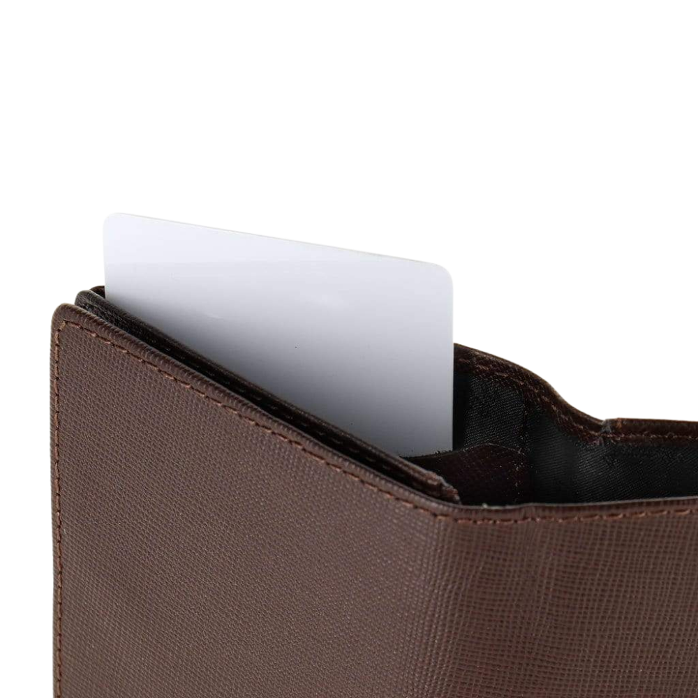 Slimstar Pocket AirTag Edition Saffiano Braun