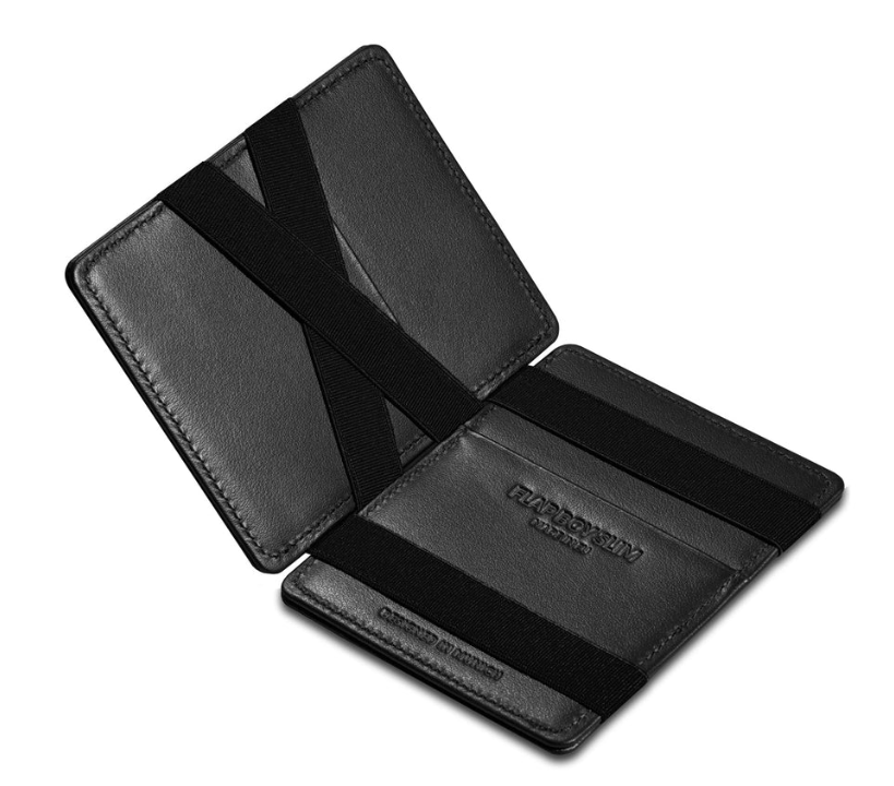 Jaimie Jacobs Flap Boy RFID Schwarz/Schwarz: die „magische“ Geldbörse, die Ordnung in die Tasche bringt