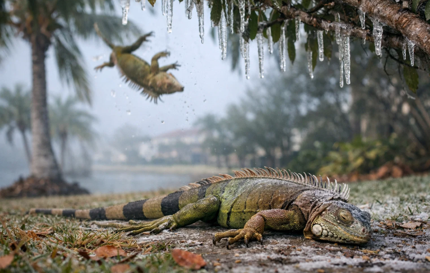 Kältewelle in den USA: Warum in Florida plötzlich Leguane von den Bäumen fallen Kältewelle in den USA: Warum in Florida plötzlich Leguane von den Bäumen fallen