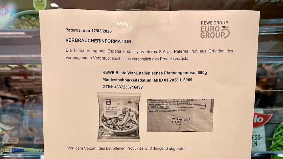 Rewe ruft Tiefkühl-Gemüsepfanne dringend zurück: Plastikteile und Holzsplitter möglich