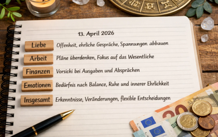 Horoskop heute, 13. April 2026: Das Tageshoroskop für alle Sternzeichen in Liebe, Beruf und Finanzen