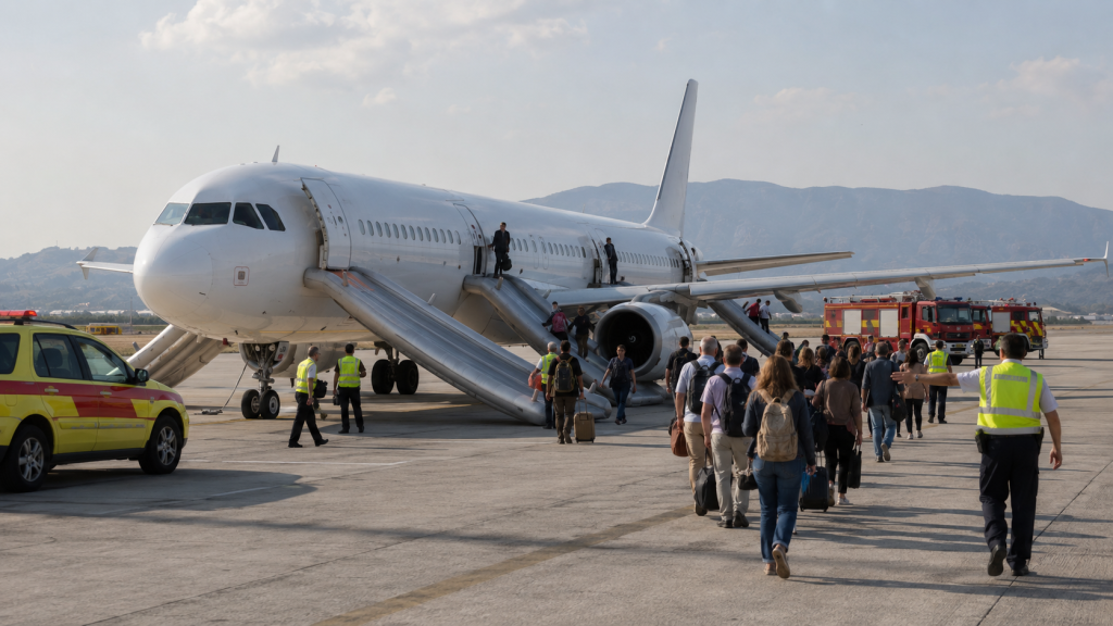 Kerosingeruch im Airbus A321: Warum Lufthansa-Passagiere in Athen über Notrutschen mussten