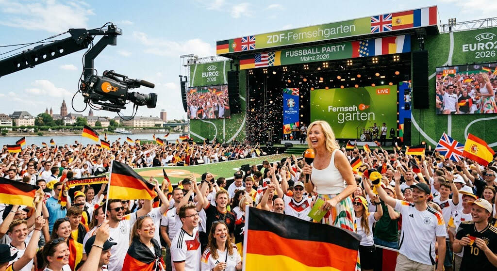ZDF-Fernsehgarten am 14. Juni 2026: Gäste, Uhrzeit und Stream zur großen Fußball-Party ZDF-Fernsehgarten am 14. Juni 2026: Gäste, Uhrzeit und Stream zur großen Fußball-Party
