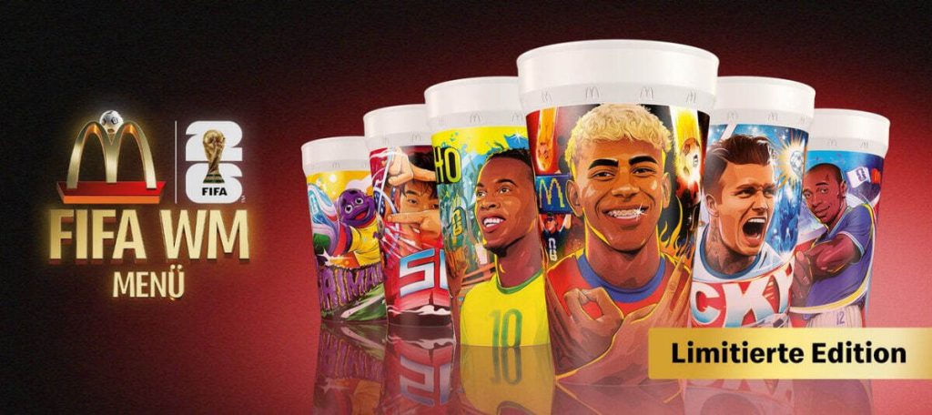 McDonald’s WM-Becher 2026: Alle 6 Fußball-Cups, Preise und wie du sie in Deutschland bekommst Die komplette McDonald’s FIFA WM Cup-Kollektion 2026. Bildquelle: McDonald’s Deutschland