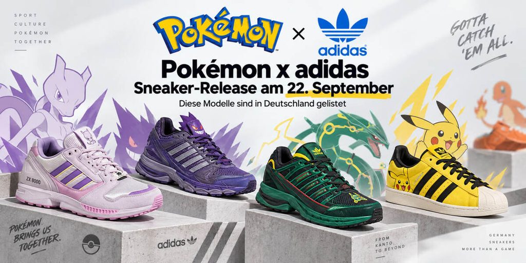 Pokémon x adidas startet am 22. September: Diese Sneaker kommen nach Deutschland Pokémon x adidas startet am 22. September: Diese Sneaker kommen nach Deutschland