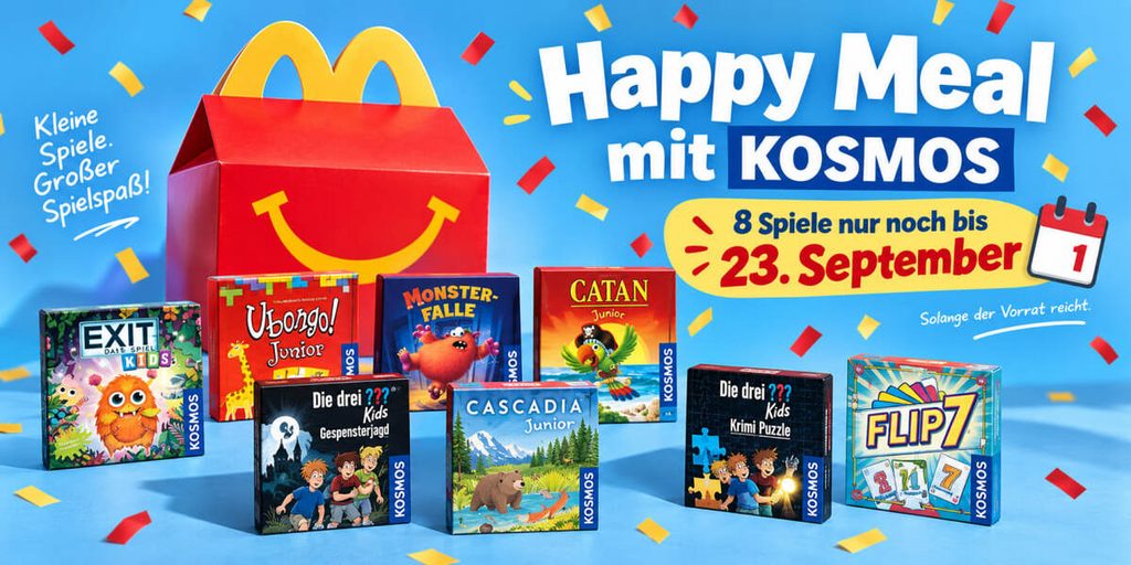 KOSMOS im Happy Meal: Diese 8 Spiele gehören zur Aktion – sie endet am 23. September KOSMOS im Happy Meal: Diese 8 Spiele gehören zur Aktion – sie endet am 23. September