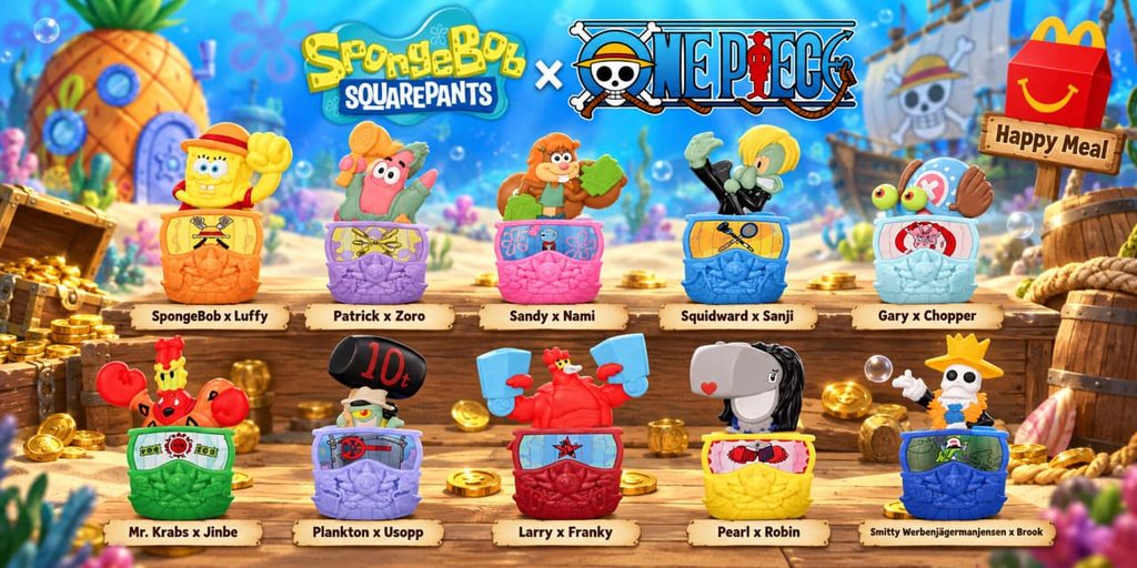 SpongeBob x One Piece im Happy Meal: Diese 10 Figuren gibt es jetzt in Deutschland