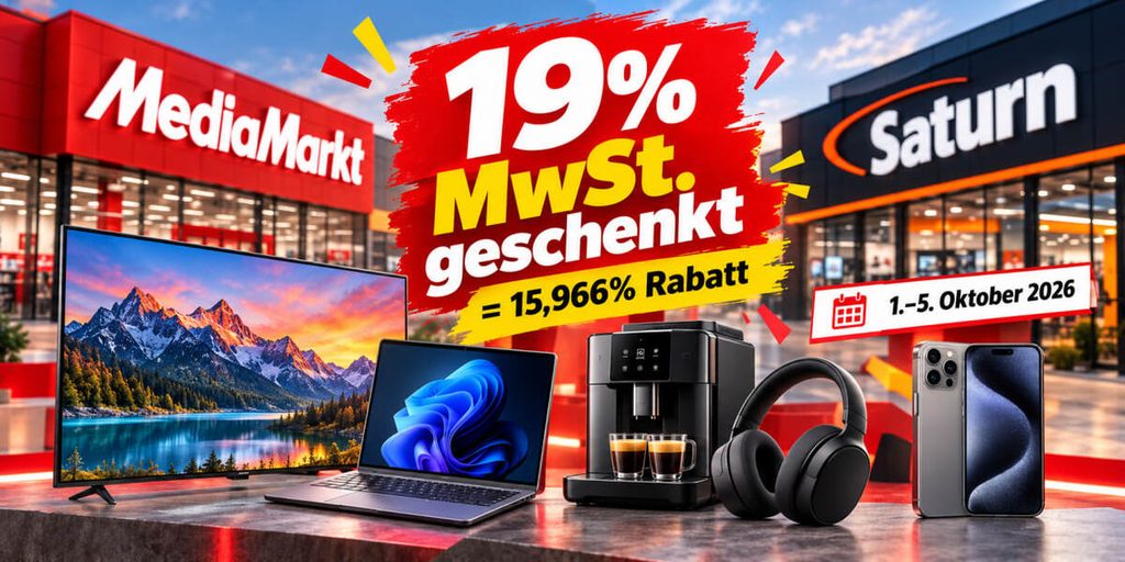 MediaMarkt und Saturn schenken die Mehrwertsteuer: Wie hoch der Rabatt wirklich ist und wann die Aktion startet MediaMarkt und Saturn schenken die Mehrwertsteuer: Wie hoch der Rabatt wirklich ist und wann die Aktion startet