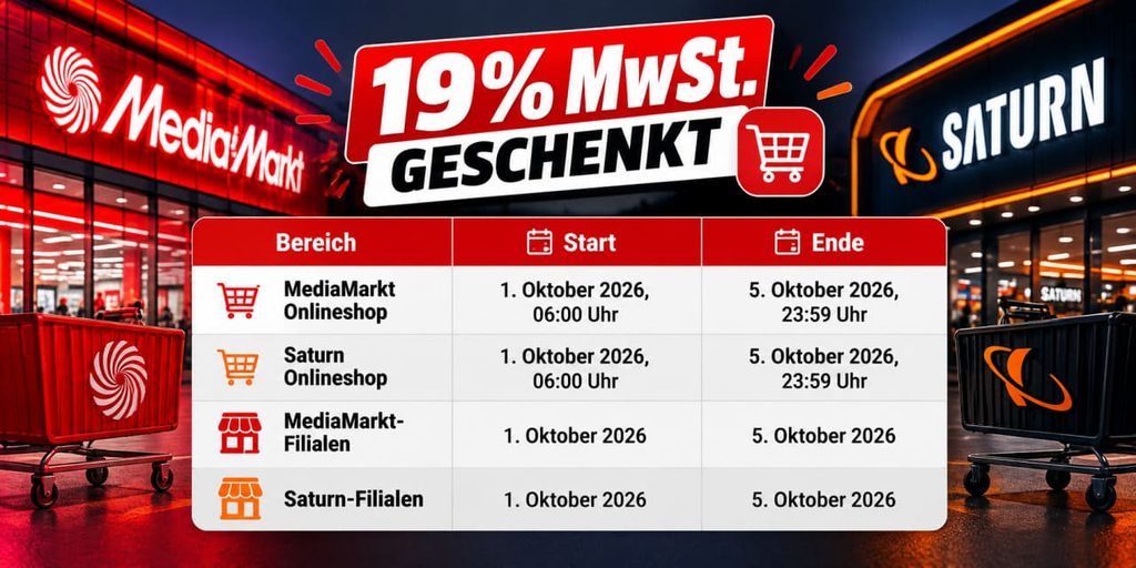 MediaMarkt und Saturn schenken die Mehrwertsteuer: Wie hoch der Rabatt wirklich ist und wann die Aktion startet