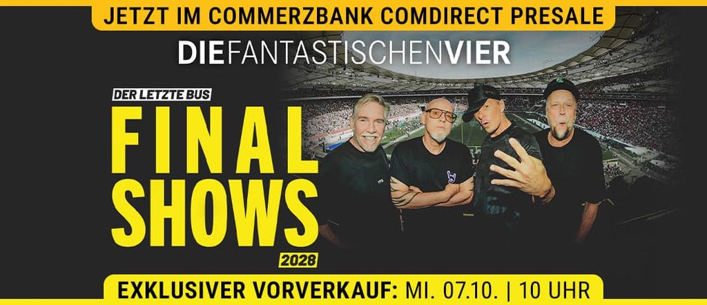 „Der letzte Bus“ endet 2028: Wo Die Fantastischen Vier ihre Final Shows spielen und wann Tickets starten