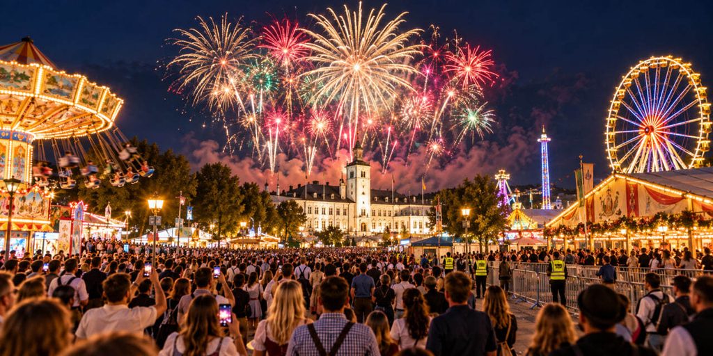 Abschlussfeuerwerk beim Cannstatter Volksfest 2026: Wann beginnt die Show, wo findet sie statt und wie lange ist der Wasen geöffnet?