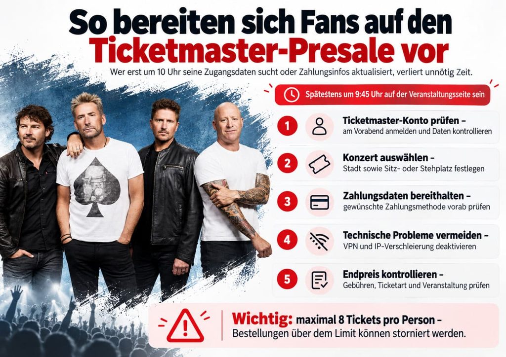 Nickelback starten Ticket-Presale für Deutschland-Tour 2027: Wann der Verkauf beginnt und wie Fans an Karten kommen