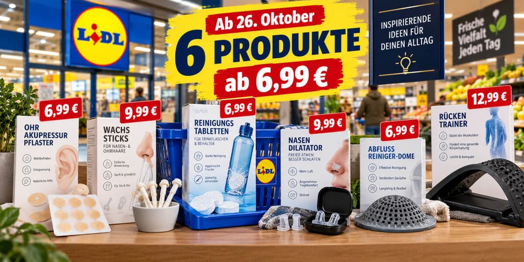Lidl verkauft ab 26. Oktober sechs „Die Höhle der Löwen“-Produkte: Welche Artikel es ab 6,99 Euro gibt und wie lange die Angebote gelten